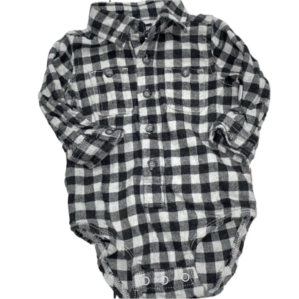 Osh Kosh b’gosh checkered flannel bodysuit size 12 months